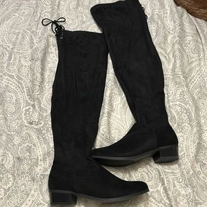 JustFab Thigh High Black Boots